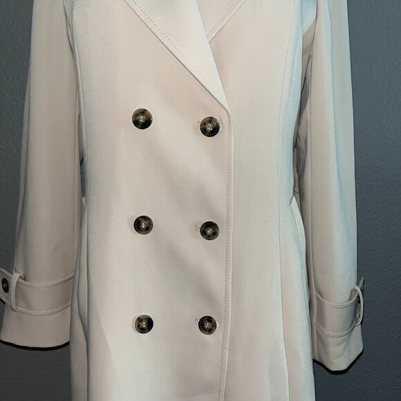 KORADIOR CLASSIC BEIGE DOUBLE BREASTED BELTED TRENCH COAT WOMEN'S EU 40 = US 10 - Picture 4 of 13